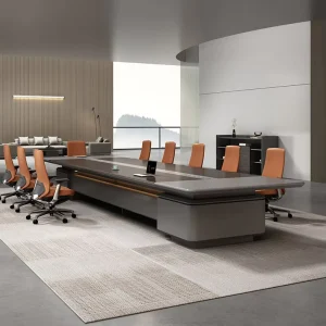 Light Luxury High-end Modular MDF Conference Table Chair Combination Modern Square Design 12-seater Commercial Dining School