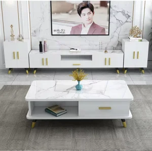 Light Luxury High-grade Marble Coffee Table TV Stand Modern Simple Home Living Room Furniture