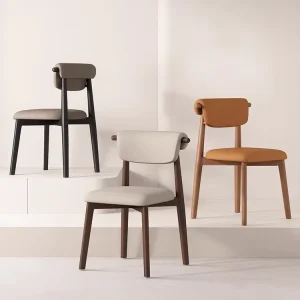 Light Luxury Home Furniture for Outdoor Use for Hotels Modern Nordic Style Solid Wood Bar Stools with Fabric Backrest
