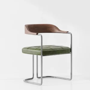 Light Luxury Industrial Style Dining Room Chairs Leisure Restaurant Bar Use Green Dining Chair U shaped Metal Frame