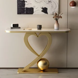 Light Luxury Italian Style Rock Slab Heart shaped Multi functional Corner Table and Console Table Modern Minimalist Style