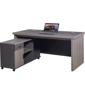Light Luxury Lacquer Executive Desk Eco-Friendly Tech Board Large Side Cabinet Natural Wood Color President Office Manufacturer