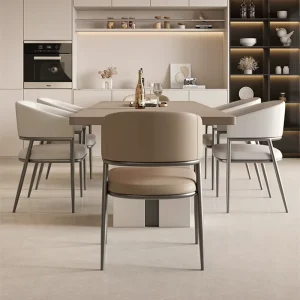Light Luxury Leather Dining Chair for Restaurant Hotel Club Meeting Rooms