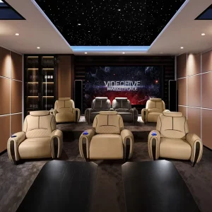 Light Luxury Leather Villa Home Theater Sofa Electric Multifunctional Viewing Seat for Private Cinema