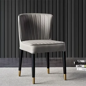 Light Luxury Minimalist Dining Chair Nordic Style Solid Wood Soft Bag Chair Backrest Chair Restaurant Furniture