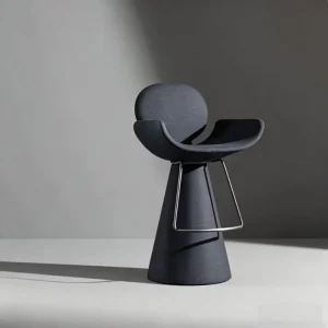 Light Luxury Minimalist Fabric Bar Stool Designer High Chair for Outdoor Living Room Counter Bar Chair for Hotel Office Pub