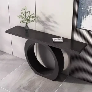 Light Luxury Modern Italian Style Entry level High end Metal Rock Slab Ultra narrow Console Table Living Room Hotel Creative