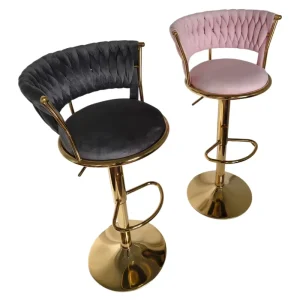 Light Luxury Modern Leather High Stools Swivel Bar Chairs Backrest Height Adjustable Stainless Steel Frame Dining Living Room