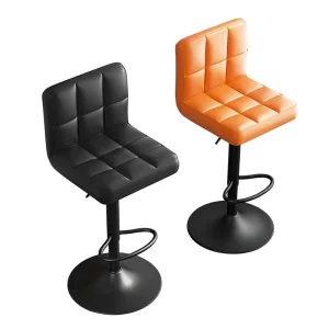 Light Luxury Modern Minimalist Metal Bar Stool Height Adjustable Lift Armrests Rotatable Design Commercial Use Six Bar Furniture