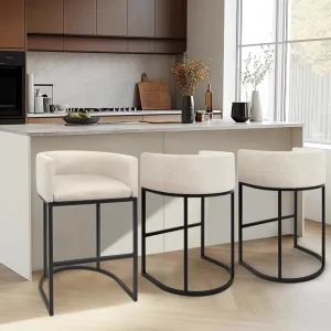 Light Luxury Modern Simple Bar Stool for Hotels Front Desk Counter Backrest Armrest for Bar Kitchen Island Panel Living Room