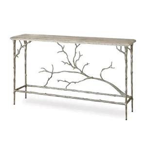 Light Luxury Modern Simple Metal Console Table for Apartment Villa Living Room Porch Counter or Wall-Stable & Durable