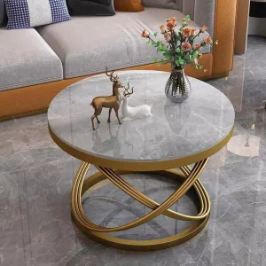 Light Luxury Movable Center Small Metal Simple Round Nordic Portable Modern Coffee Tables for Living Room Bed Side Table Bedroom
