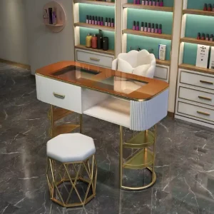 Light Luxury Nail Table Glass Single Double Nail Table Simple Nail Shop