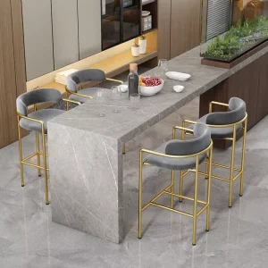 Light Luxury Nordic Style Modern Iron Commercial Bar Chair Stylish Backrest Armrests Cafes Milk Tea Shops Casual Settings