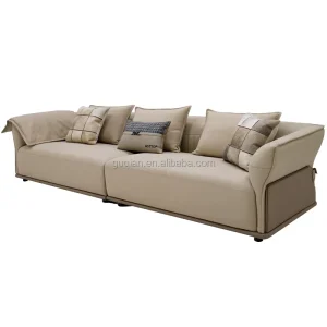 Light Luxury PU Straight row Sofa Set for Italian Living Room and Hotel Use
