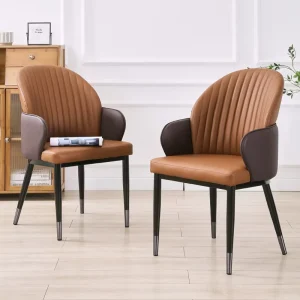Light Luxury PVC High End Backrest Chair Modern Simple Hotel Lobby Club Meeting Chair New Hardware Dining Chair