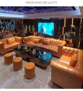 Light Luxury Retro Metal Lounge Sofa Nightclub Hookah Bar Furniture for Restaurant Sets and Nightclubs