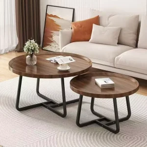 Light Luxury Round Lazy Floor Coffee Table Simple Mini Table for Balcony Bay Window Small Rental Room