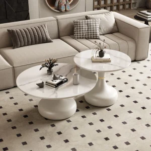 Light Luxury Stone Board Coffee Table Simple Casual Creative Small Movable Modern Home Living Room Sofa Side Corner Table