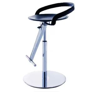Light Luxury Stylish Leather Stainless Steel Bar Stool Modern Minimalist Height Adjustable Outdoor Dining Chair for Home Bar