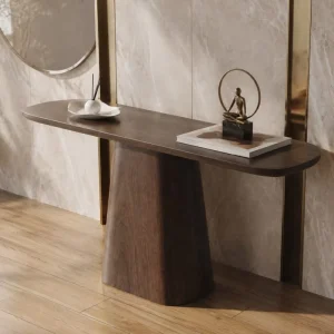 Light Luxury Traditional Antique Solid Pine Wood Hotel Console Table for Porch & Corridor Durable Eco Friendly Narrow Design