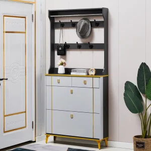 Light Luxury Ultra thin Flip top Shoe Cabinet Large capacity Storage At The Door Dust proof Simple And Modern Entrance Hall C