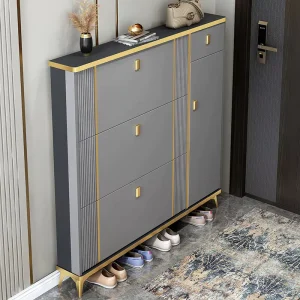 Light Luxury Ultra thin Flip top Shoe Cabinet Large capacity Storage At The Entrance Simple And Modern Door Rack