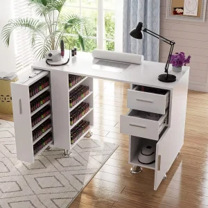 Light Salon Furniture Equipment Table Salon Beauty Lash Luxury Marble Metal Manicure Nail Table