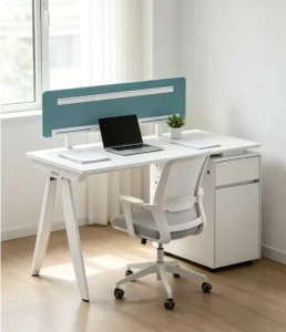 Light White Single Staff Office Workstation Modular Desk with Storage Cabinet for Dual Home & Commercial Use