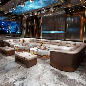 Light luxury High end Bar Furniture U shaped Coffee Table Set for Nightclub KTV Restaurant Hotel with Modern Minimalist Design