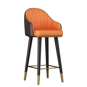 Light luxury Metal Bar Stool Four legged Base Modern Minimalist Design BC36 Rotating for Bar Counter Reception Checkout