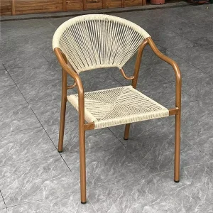 Lightweight Comfortable Waterproof Eco Friendly Hotel Outdoor Dining Chair Plastic Rattan Modern Armchair Garden Patio Balcony