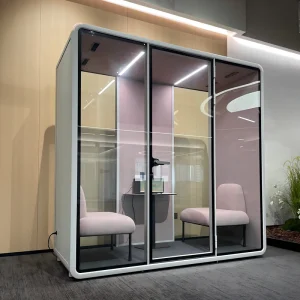 Lightweight Compact Office Pod Phone Booth Silent Cabin for Library School Movable Mini Office Cabin Interview Pod