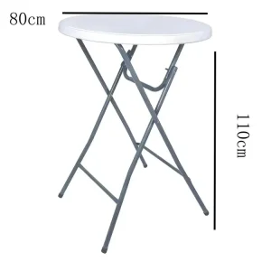 Lightweight Durable Modern Design Round Folding Bar Height Table for Indoor Outdoor Garden Cocktail Parties Events