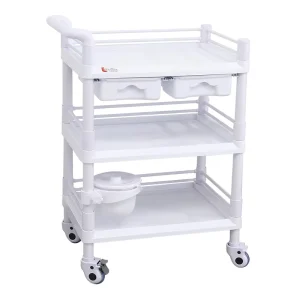 Lightweight Instrument Trolley Hospital All Plastic Medical Trolley with Drawers and Wheels