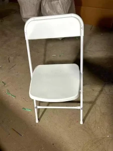Lightweight Outdoor 600 Lbs Weight Capacity Stackable PP Seat Aluminum Steel White Plastic Folding Garden Chair for Dining