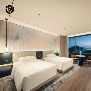 Limited Offer Price Custom Solid Oak Wood Panel Eco-Friendly Modern Headboard Hotel Bedroom Furniture Set Queen King