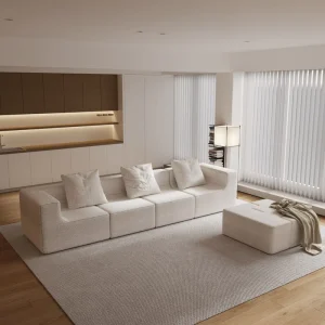 Living Room Bedroom Apartment Upholstered L Shape Sectional Sofa with Chaise Lounge Seater Cloud Sofa