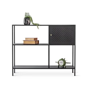 Living Room Display Bookshelves 3 Tiers Metal Bookcase Shelf Cube Storage Shelf