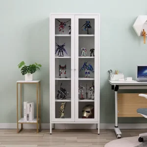 Living Room Display Cabinet Modern Colorful Home Furniture School Library 2 Door Bookshelf