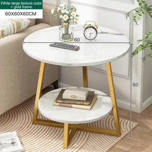 Living Room Furniture 2 Tiers Fashion Coffee Table With Metal Frame