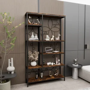 Living Room Furniture Cube Bookshelf Office Wooden Bookshelf Modern Brown Bookcase Shelf