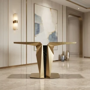 Living Room Furniture Entrance Metal Nordic Modern Entry Hallway Gold Console Table for Villa and Hotel Use