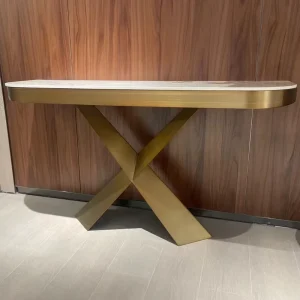 Living Room Furniture Entrance Metal Nordic Modern Entry Marble Hallway Luxury Gold Console Table