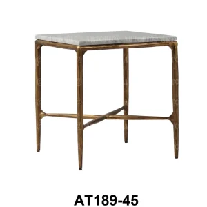 Living Room Furniture Hand Forged Metal Marble Desk Table Customization Size
