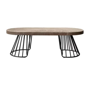 Living Room Furniture Iron Side Coffee Table Wood and Iron