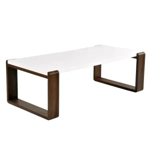 Living Room Furniture MDF Coffee Table with Metal Legs Modern White High Glossy Painting