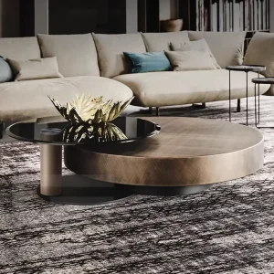 Living Room Furniture Metal Coffee Tables Modern Simple Glass Coffee Table Set