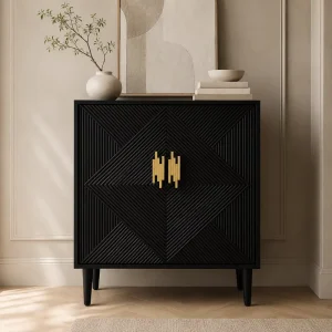 Living Room Furniture Modern Wood Sideboard Buffet Cabinet Black Cupboard for Villa Kitchen Hall Entry Bedroom