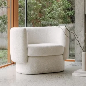 Living Room Furniture Poltrona Design Nordic Tub Velvet Swivel Armchair Gold White Sofa Set Modern Boucle Arm Accent Chair